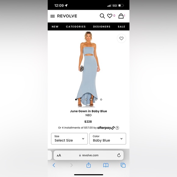 REVOLVE Dresses & Skirts - REVOLVE Baby Blue Strapless Cutout Maxi Gown